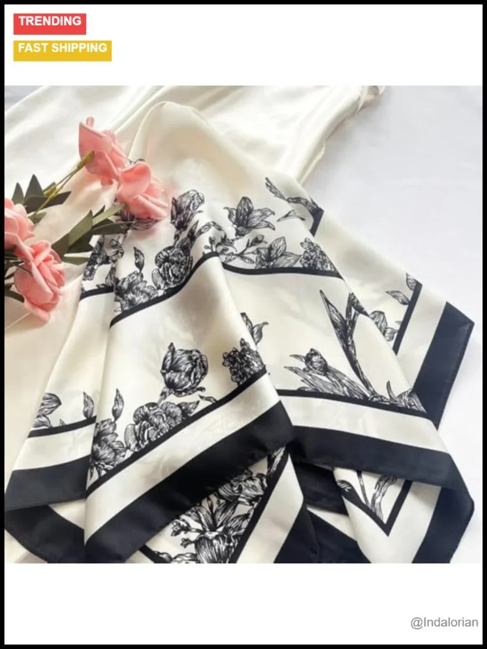 Medium Square Satin Scarf Head Scarf 27.5x27.5 inches